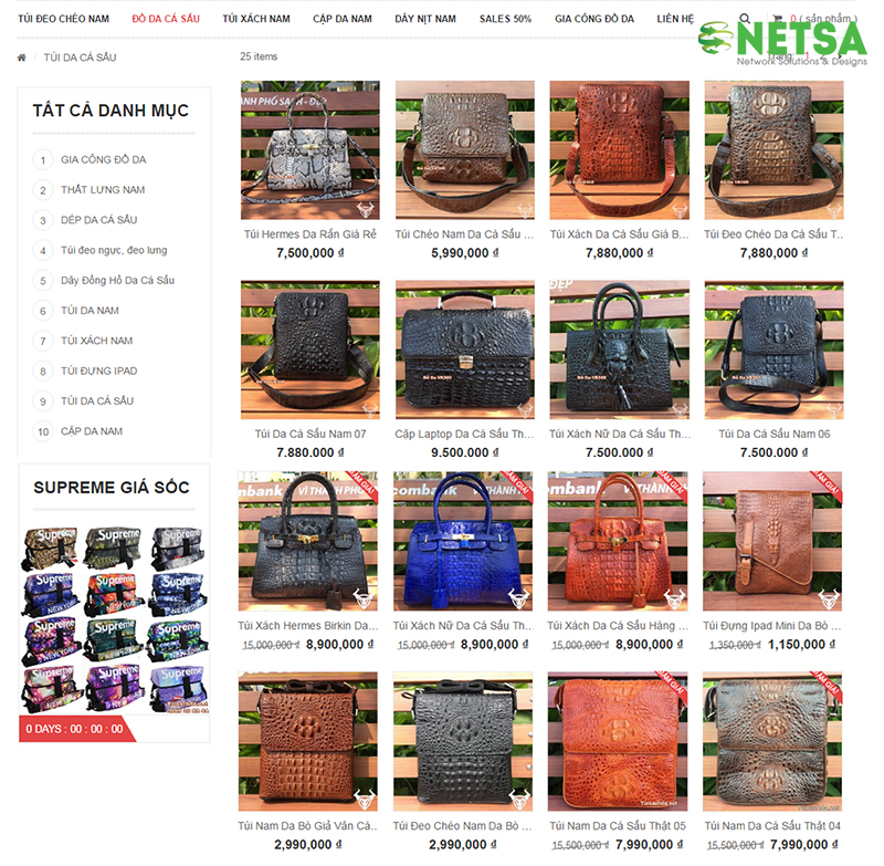 Thiết kế website bán giỏ xách, túi xách chuyên nghiệp tại Thủ Đức