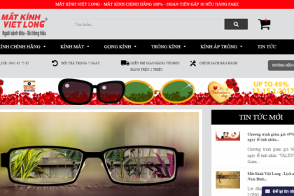 Thiết kế website bán mắt kính, shop mắt kính